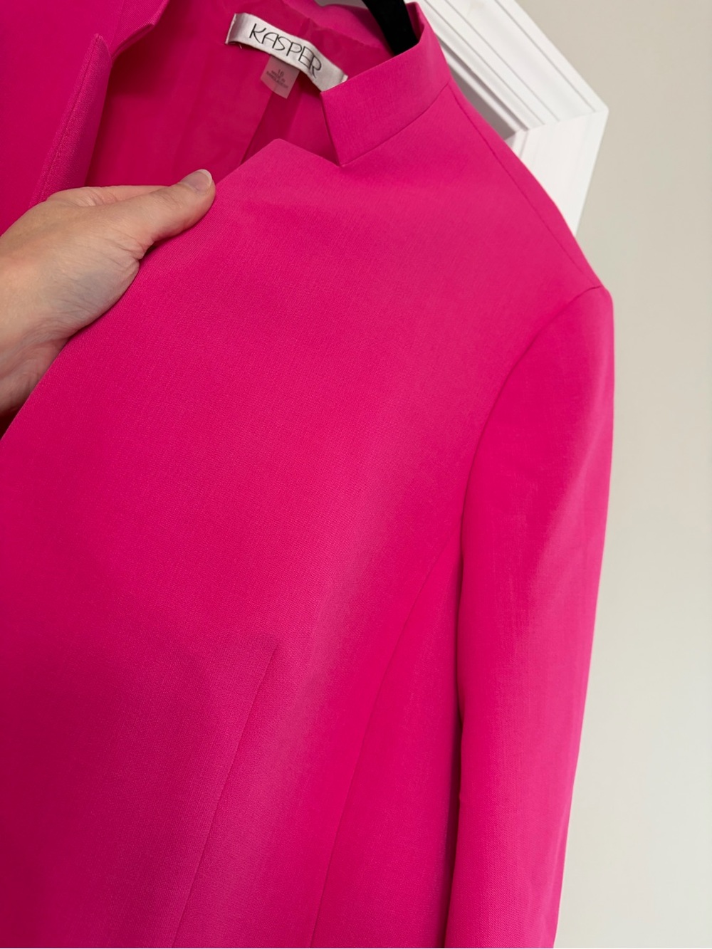 Kasper Women's Bright Pink Open-Front Blazer - Picture 4 of 4